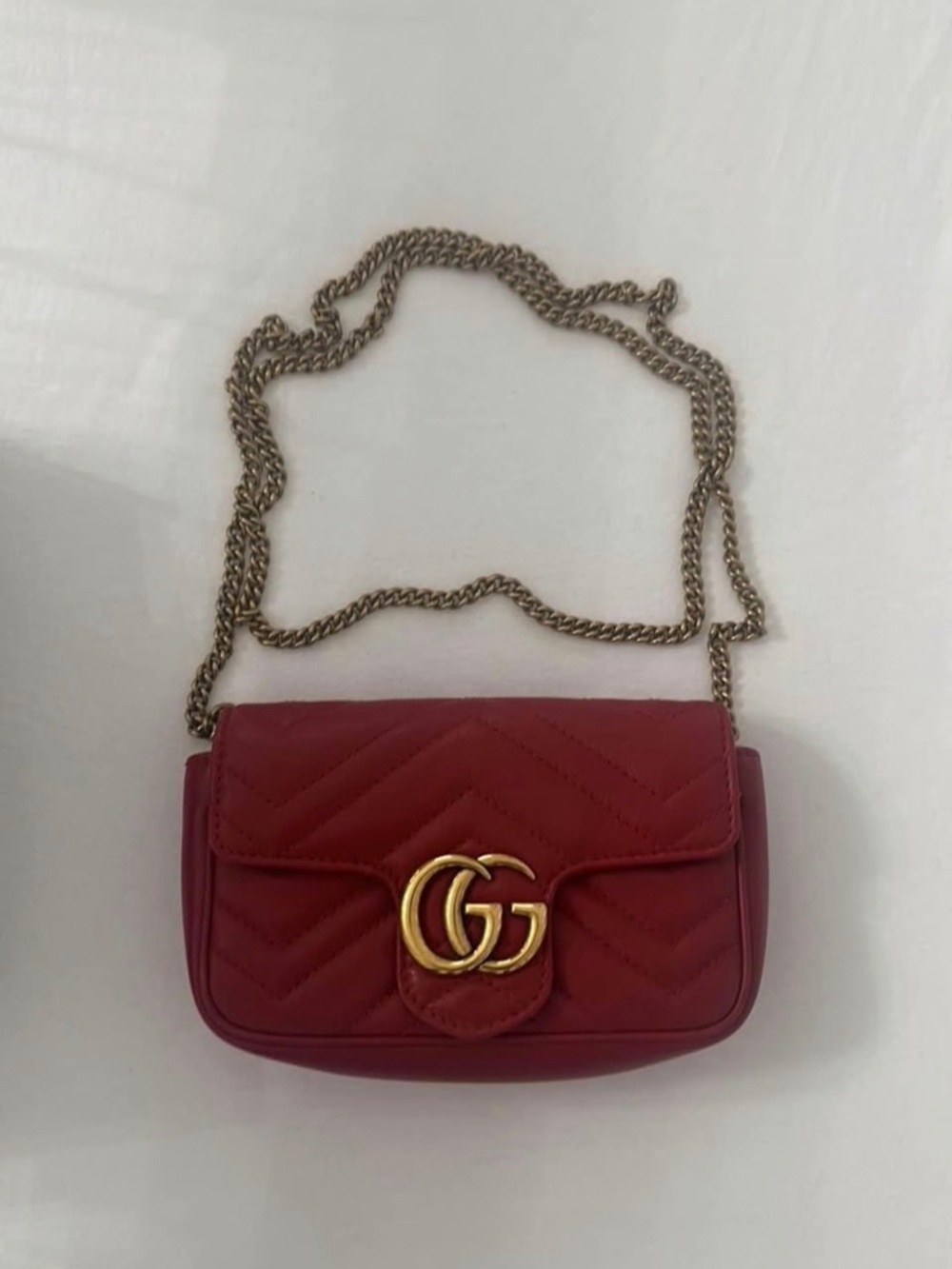 Gucci Red GG Marmont Quilted Leather Crossbody